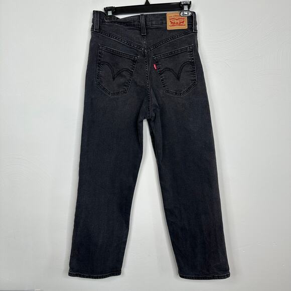 Levi's Faded Black Ribcage Straight Ankle Jeans - Picture 6 of 9